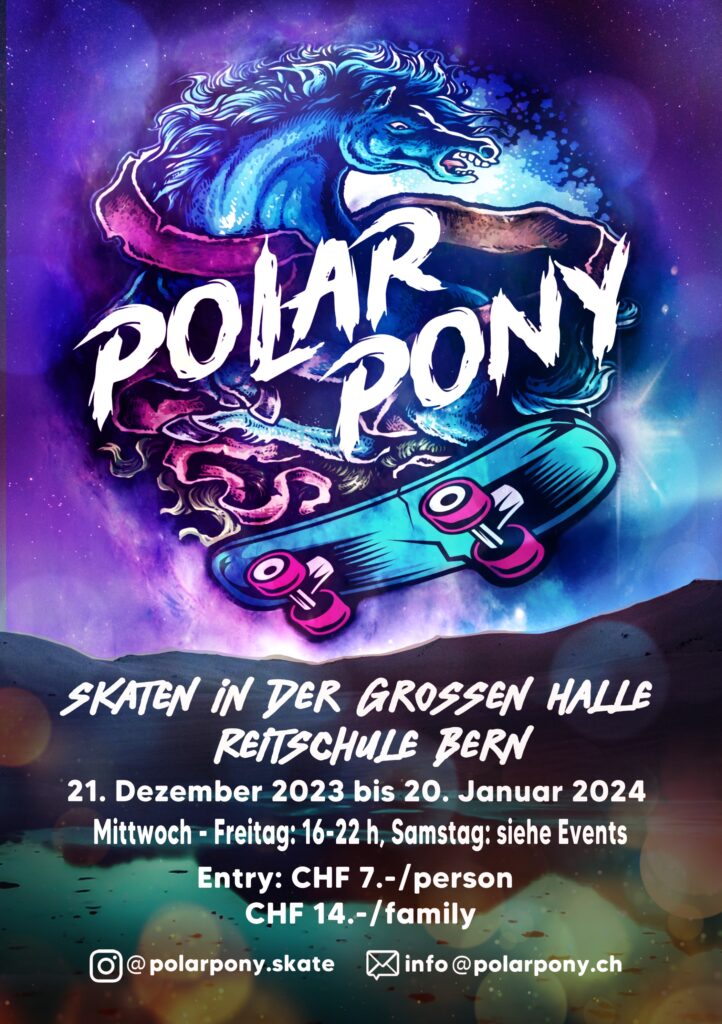 polar pony skaten in der grossen halle reitschule bern flyer front